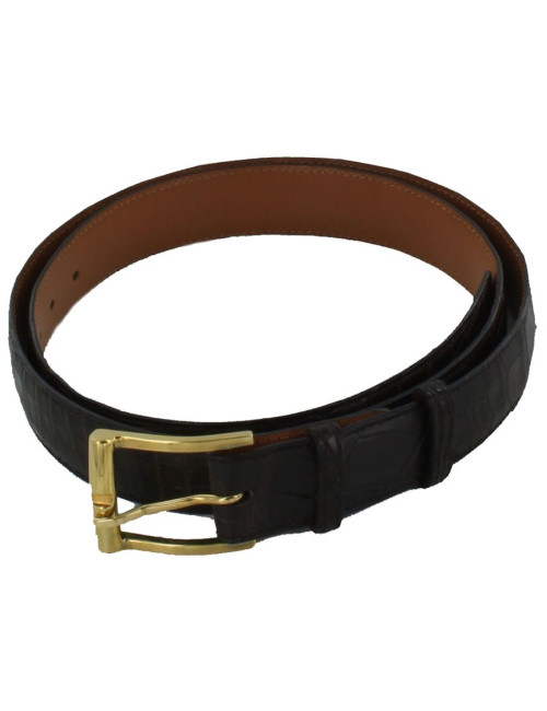 Ceinture Homme FRANCK NAMANI en Alligator marron foncé