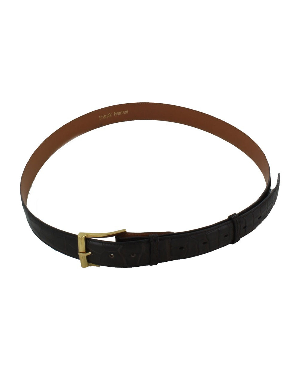 Ceinture Homme FRANCK NAMANI en Alligator marron foncé