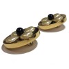  CHANEL vintage clip-on earrings in gilded metal and pearls