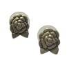 CHANEL cammellia silver sterling studs earrings