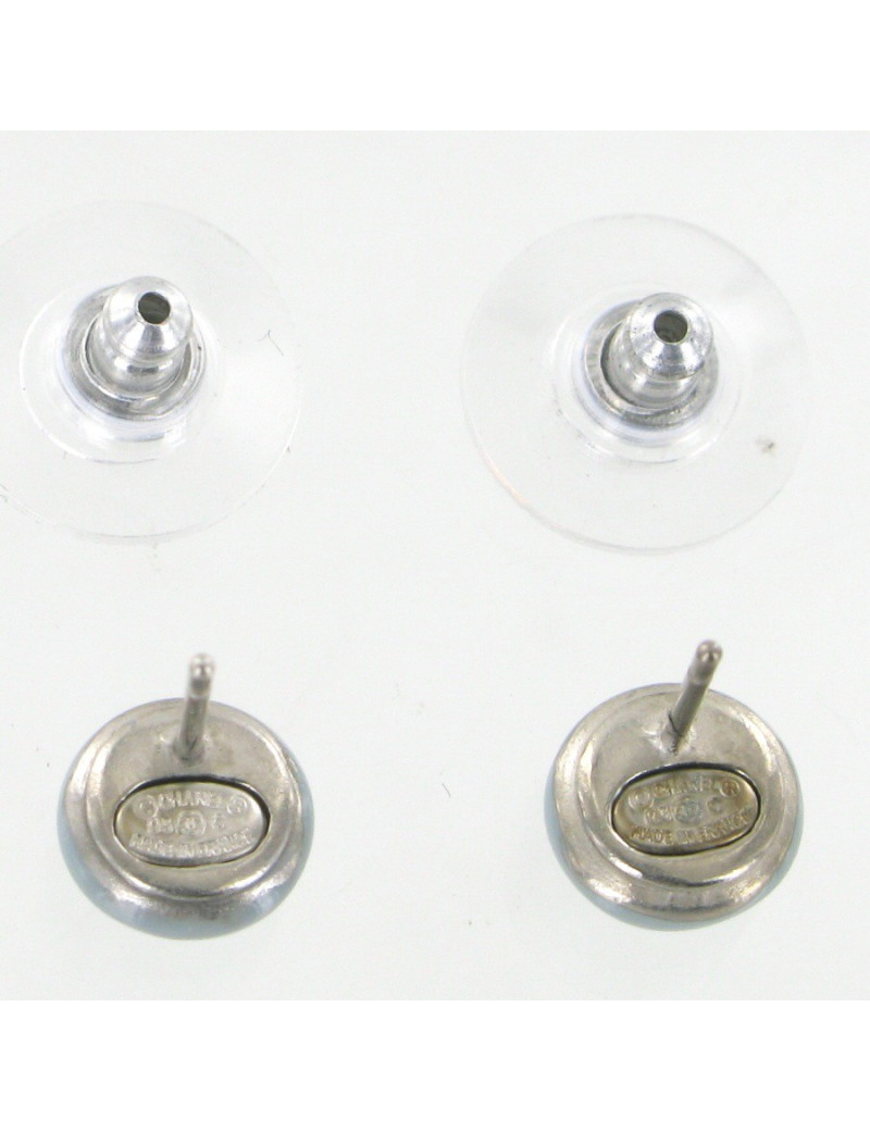 Clous d'oreilles émaillés bleu CHANEL