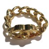Bracelet CHANEL CC en maille en métal doré