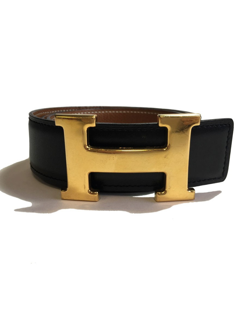 Ceinture H HERMES Réversible gold et noire