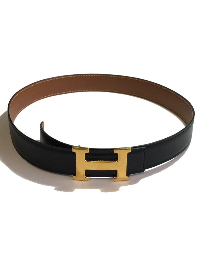 Ceinture H HERMES Réversible gold et noire