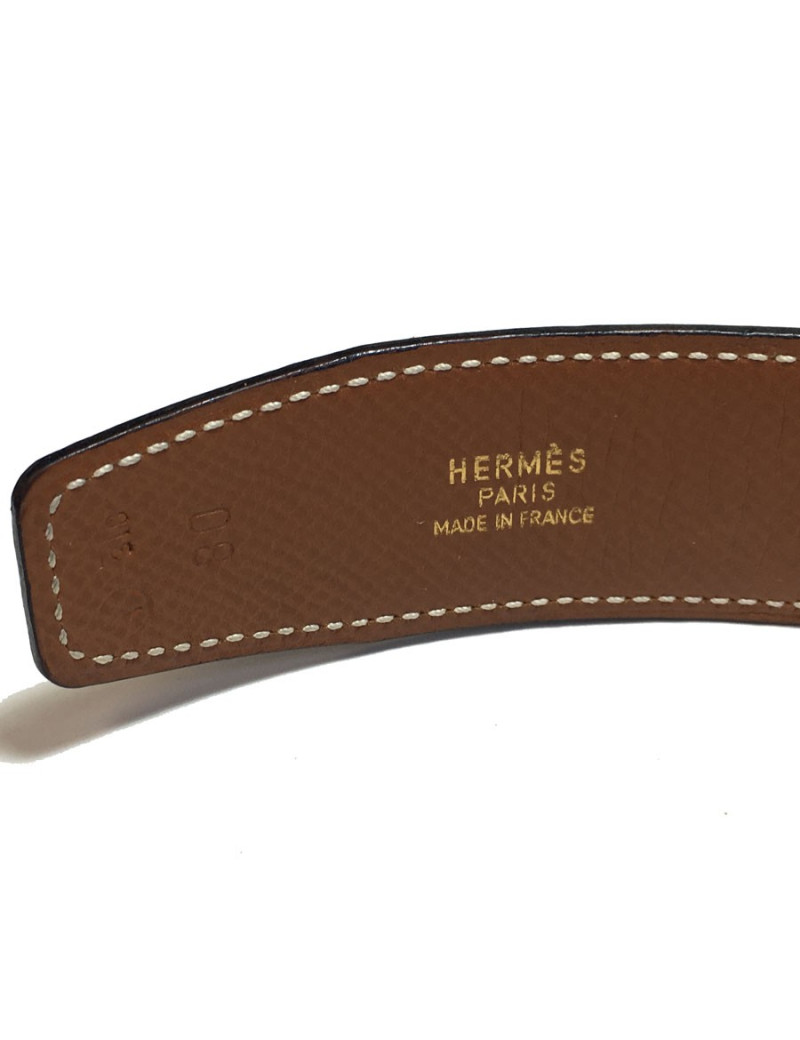 Ceinture H HERMES Réversible gold et noire