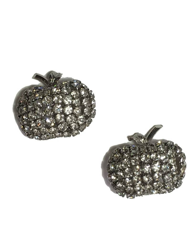  Parure DIOR  boucles d'oreille + broche vintage en strass glamour