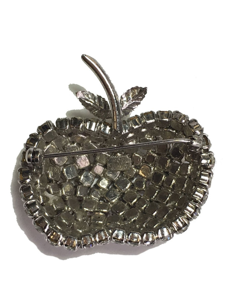  Parure DIOR  boucles d'oreille + broche vintage en strass glamour