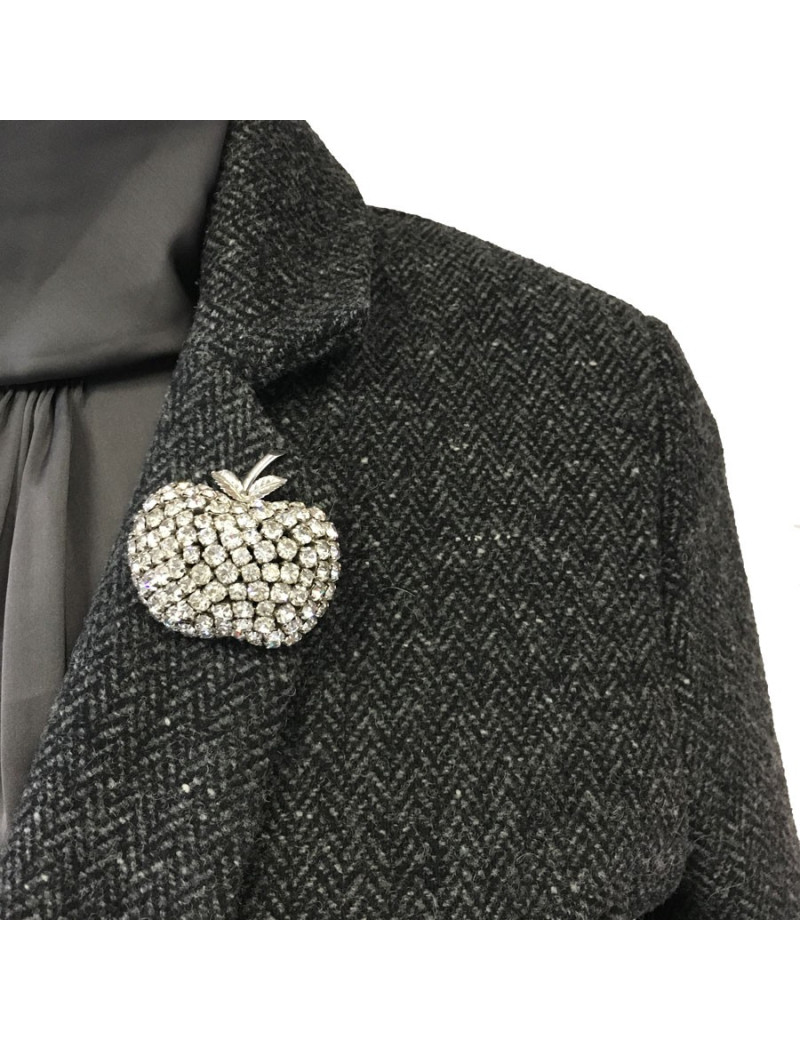  Parure DIOR  boucles d'oreille + broche vintage en strass glamour