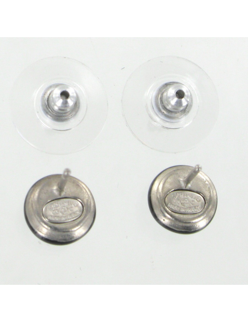 Clous d'oreilles émaillés noir CHANEL