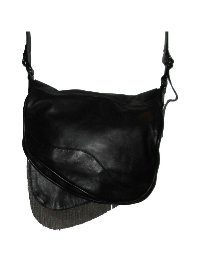 GIUSEPPE ZANOTTI black leather satchel