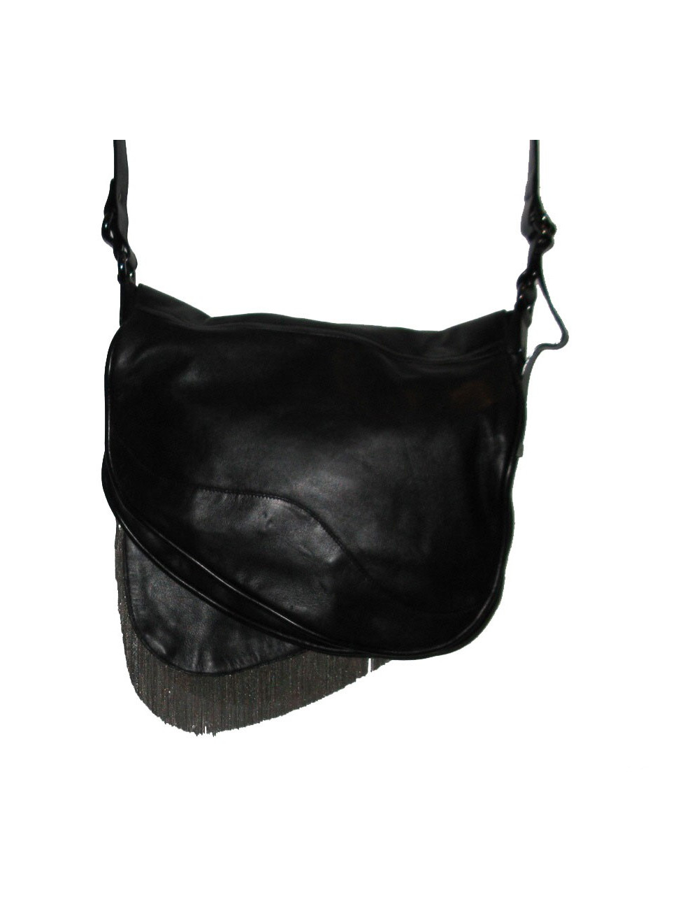 Besace cuir noir GIUSEPPE ZANOTTI