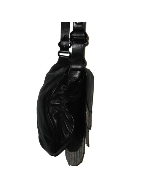 GIUSEPPE ZANOTTI black leather satchel