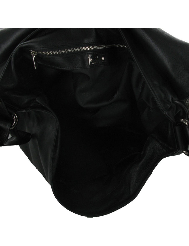 GIUSEPPE ZANOTTI black leather satchel
