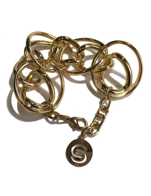 Parure ELIE SAAB collier et bracelet en métal doré