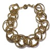 Parure ELIE SAAB collier et bracelet en métal doré