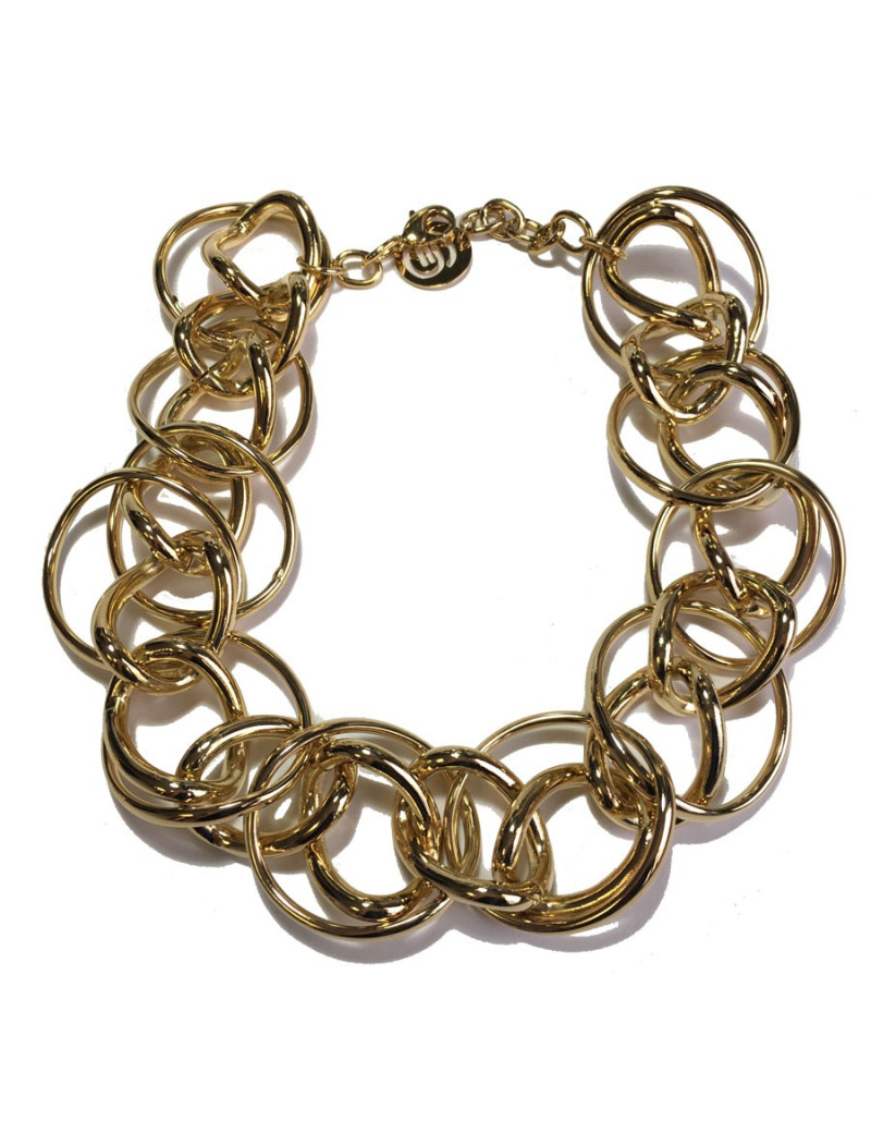 Parure ELIE SAAB collier et bracelet en métal doré