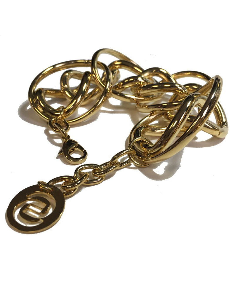 Parure ELIE SAAB collier et bracelet en métal doré