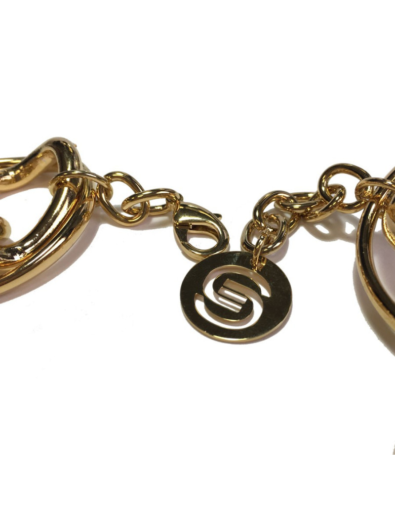 Parure ELIE SAAB collier et bracelet en métal doré