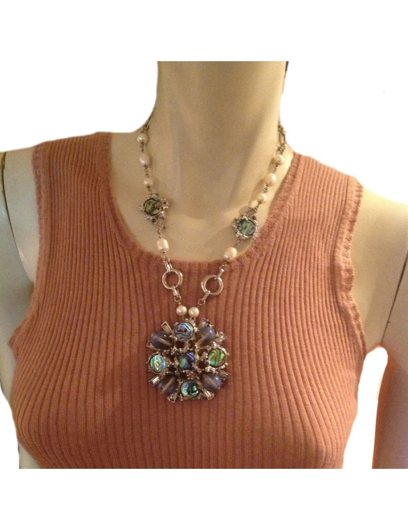 CHANEL Pendant Necklace with pearls and Mother of Pearl