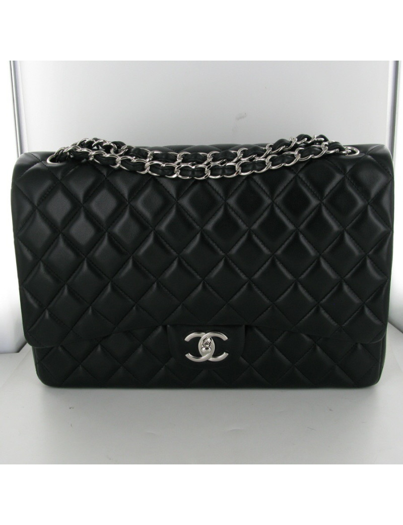 Maxi Jumbo agneau matelassé noir CHANEL