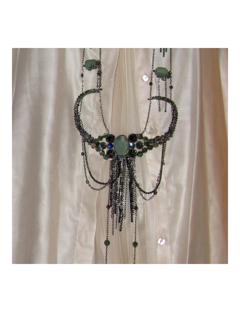 DANIEL SWAROVSKI necklace in crystals, chain in aged silver metal