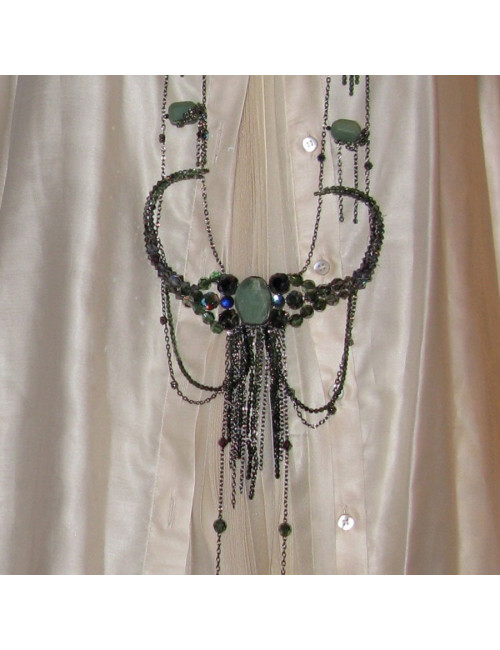 DANIEL SWAROVSKI necklace in crystals, chain in aged silver metal