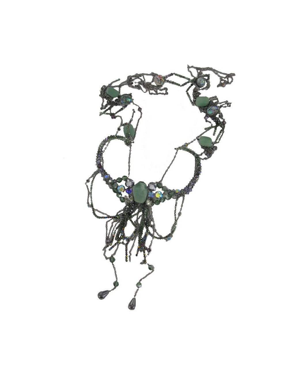 DANIEL SWAROVSKI necklace in crystals, chain in aged silver metal