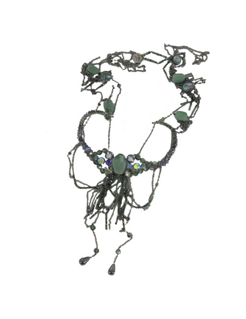 DANIEL SWAROVSKI necklace in crystals, chain in aged silver metal