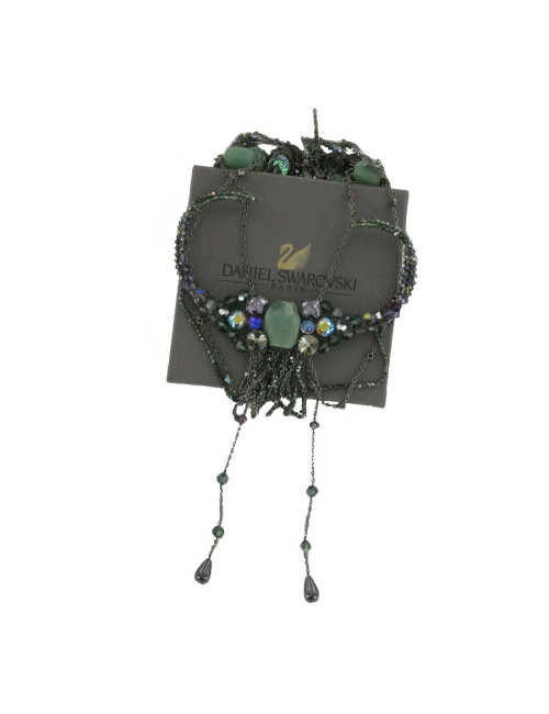 DANIEL SWAROVSKI necklace in crystals, chain in aged silver metal
