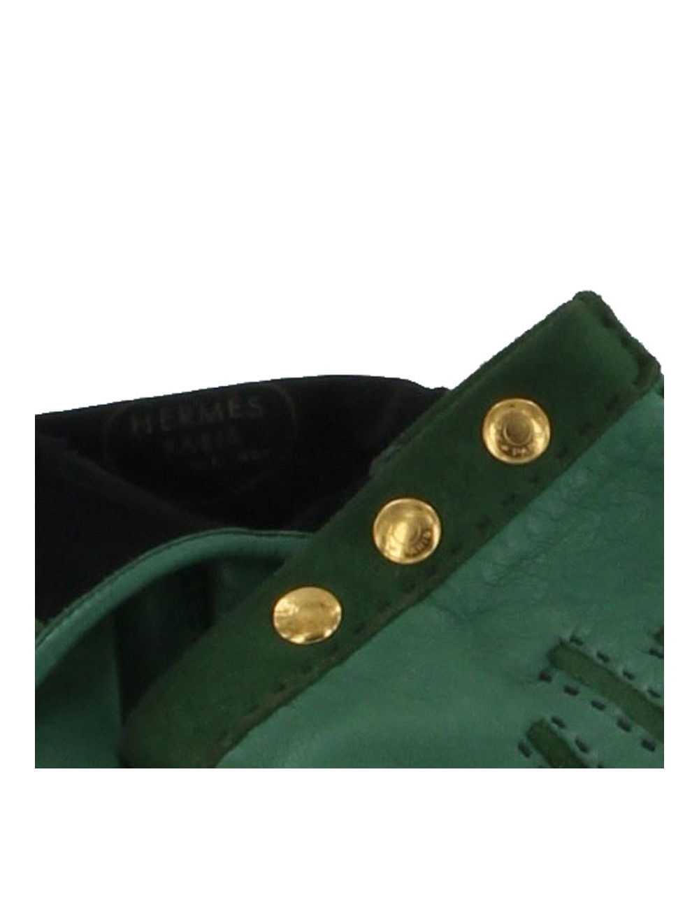 gants HERMES t 7 cuir  vert
