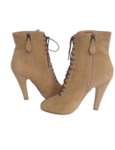Bottines ALAIA T39,5 daim beige 2