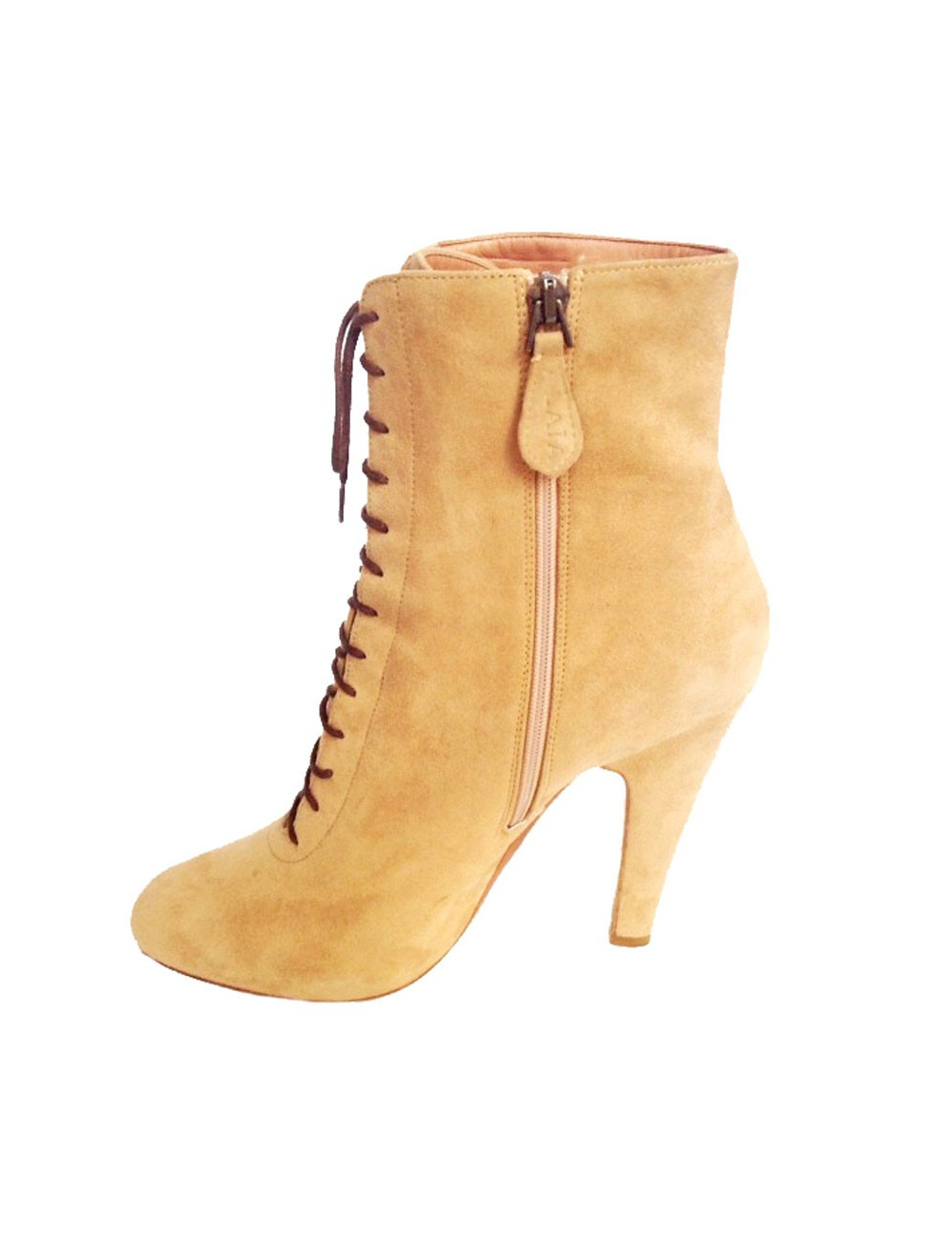 ALAÏA Ankle boots with heels in beige suede size 39.5 EU