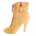 ALAÏA Ankle boots with heels in beige suede size 39.5 EU