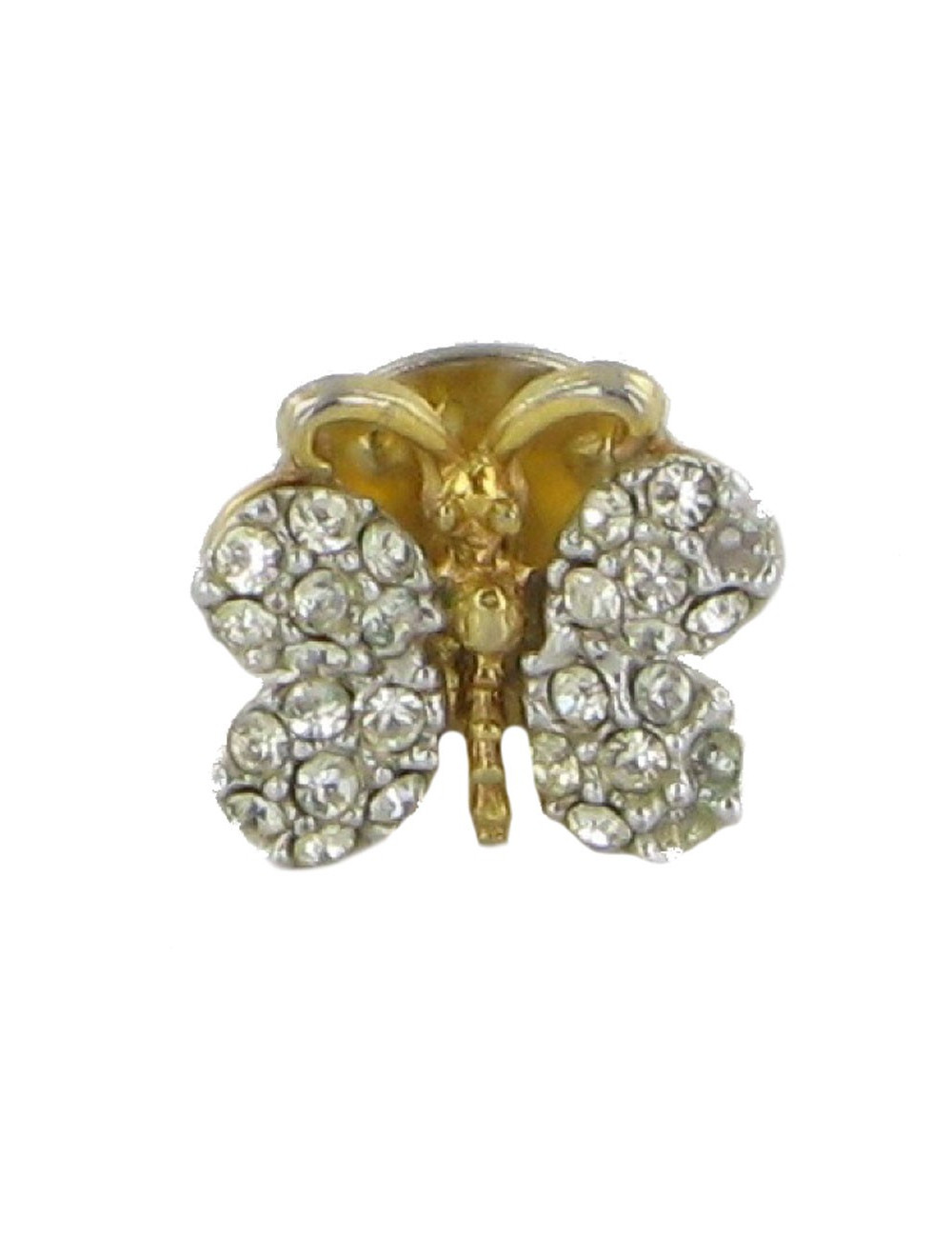 Gold metal and rhinestone Butterfly pins