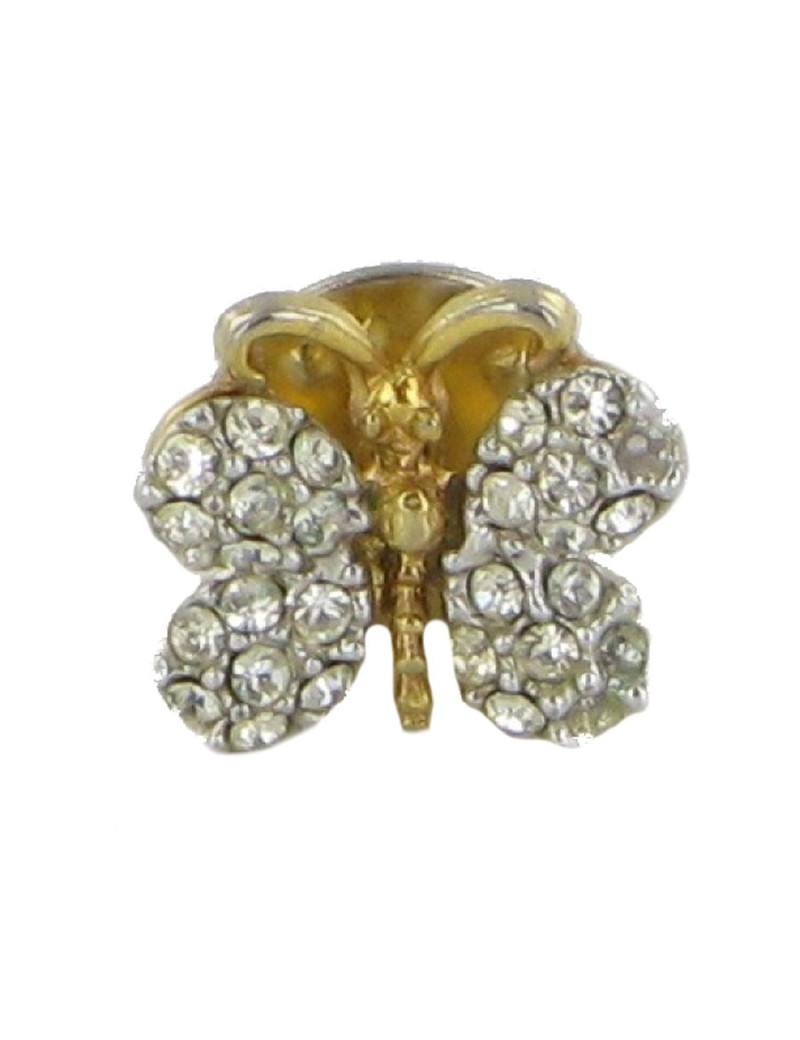 Gold metal and rhinestone Butterfly pins