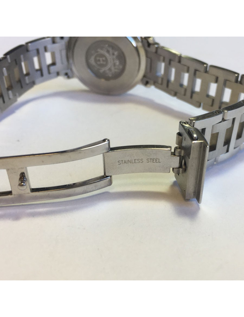 Montre Clipper HERMES fond nacre bleue MM