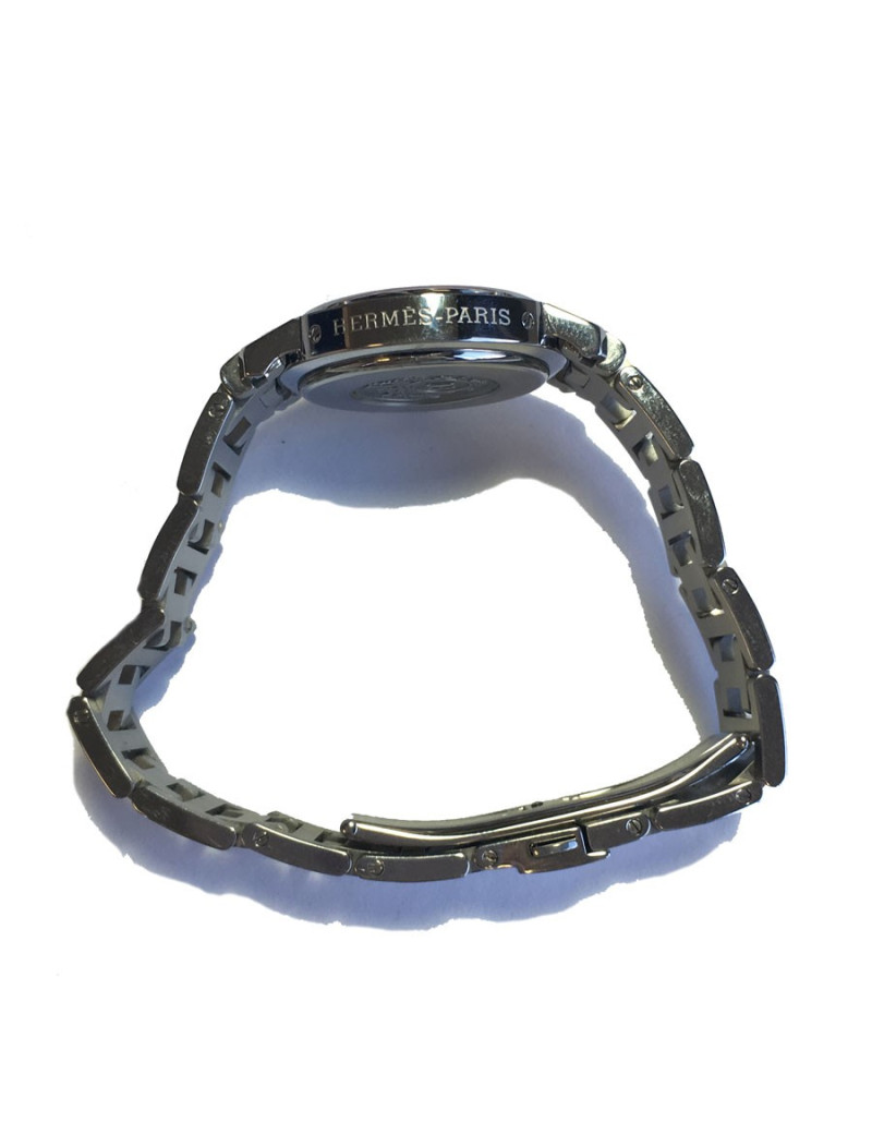 Montre Clipper HERMES fond nacre bleue MM