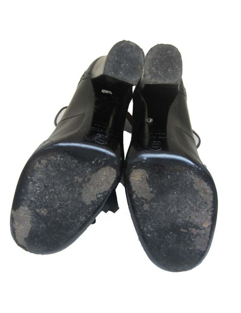 Escarpins à bouts fleuris SONIA RYKIEL cuir noir