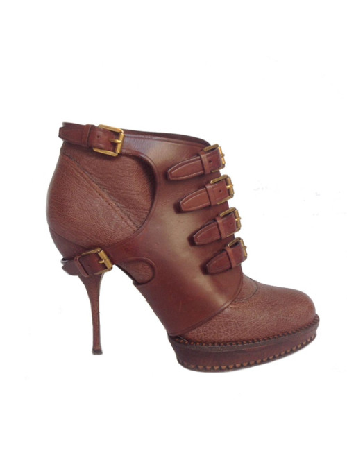 Bottines à talons DIOR T40 cuir marron