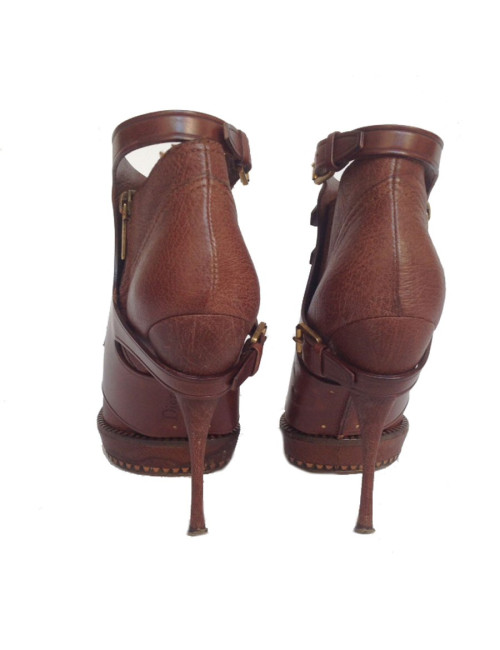 Bottines à talons DIOR T40 cuir marron