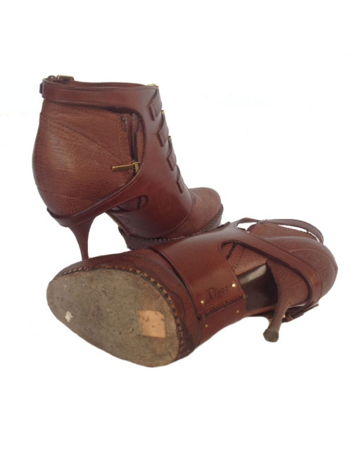 Bottines à talons DIOR T40 cuir marron