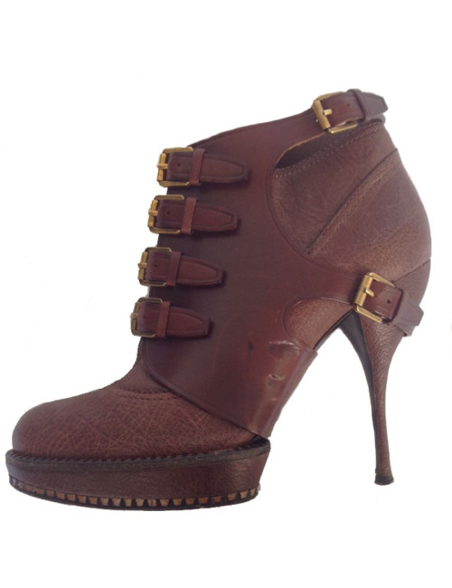 Bottines à talons DIOR T40 cuir marron