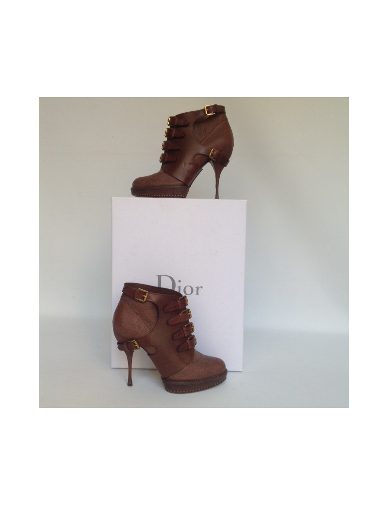 Bottines à talons DIOR T40 cuir marron