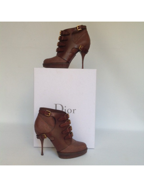 Bottines à talons DIOR T40 cuir marron