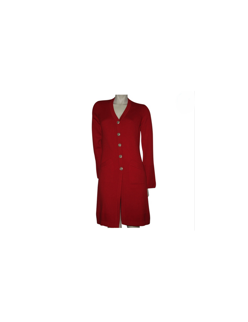 Long waistcoat CHANEL red cashmere