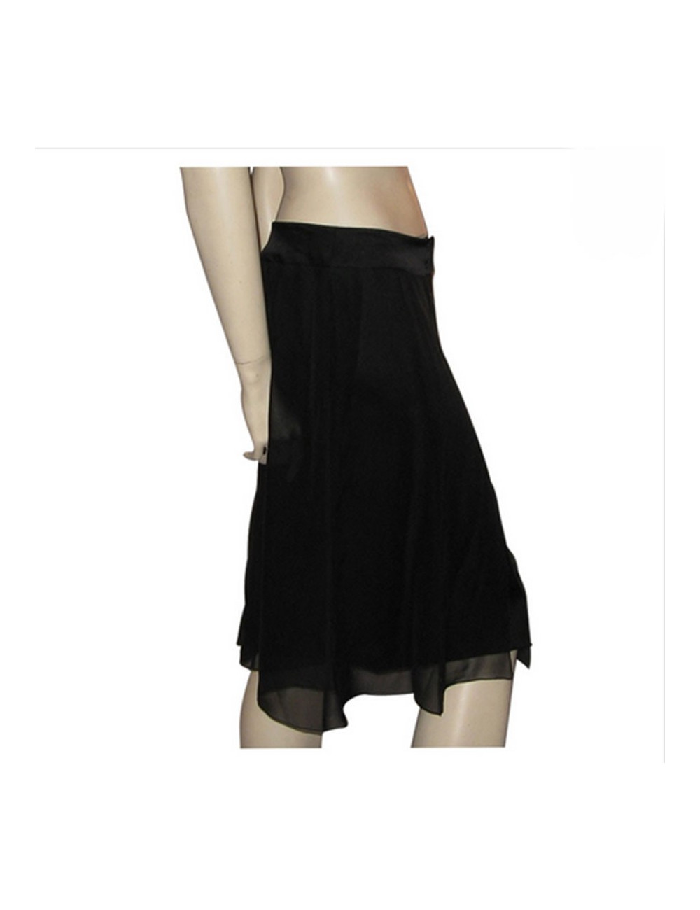 Jupe en soie noire T38 CHANEL