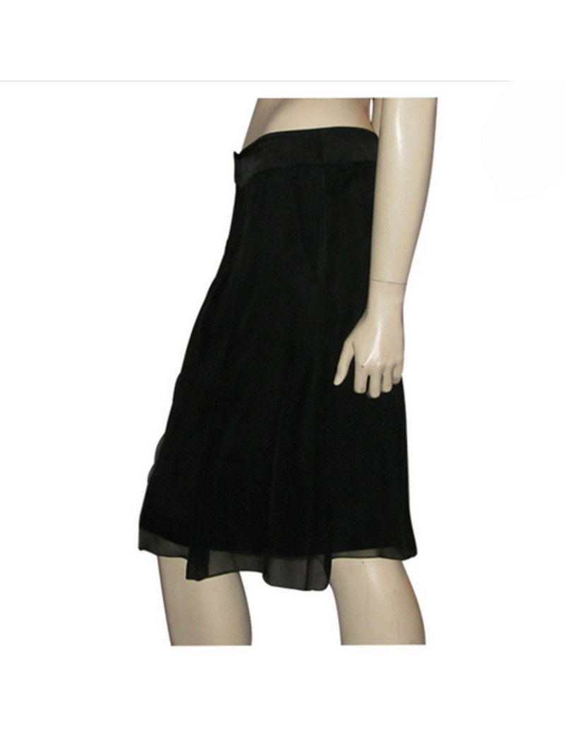 T38 EN CHANEL black silk skirt