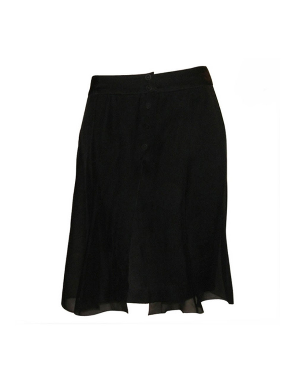 Jupe en soie noire T38 CHANEL