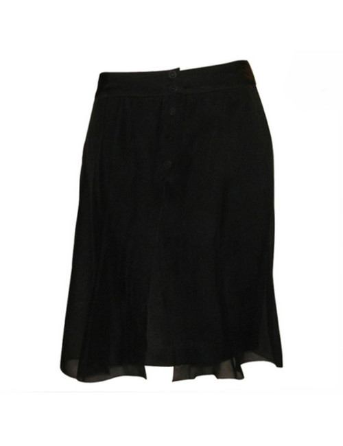 Jupe en soie noire T38 CHANEL