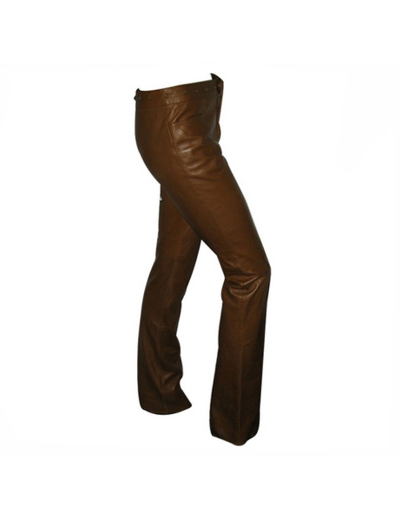 Pantalon cuir marron GUCCI